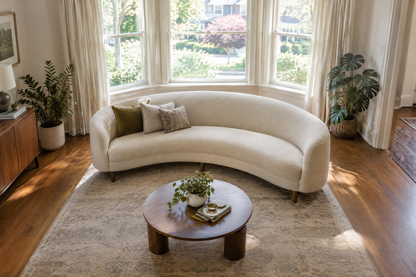 curved sofas window